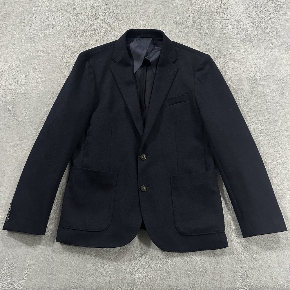 J. Crew Blazer Jacket Men M Navy Blue Wool Blend 2 Button Formal Event Old Money